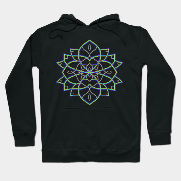 Rainbowdelic Mandala Flower Hoodie by Art by Deborah Camp